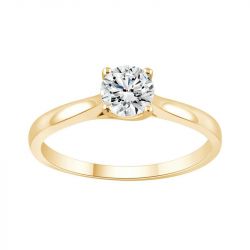 Bague Femme Solitaire EÏKO OR 750/1000 Jaune et Diamant de Synthèse LCR48161D