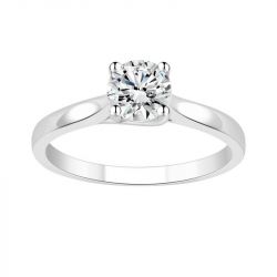 Bague Femme Solitaire EÏKO OR 750/1000 Blanc et Diamant de Synthèse LCR48167DW