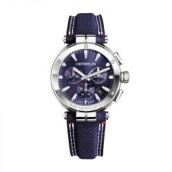 Montre homme chronographe herbelin newport tissu bleu 37658ap15bl - montres-homme - edora - 0