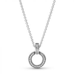 Collier femme pandora argent 925/1000  double cercle 399487c01-45 - colliers-femme - edora - 0