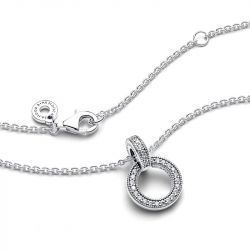 Collier femme pandora argent 925/1000  double cercle 399487c01-45 - colliers-femme - edora - 4