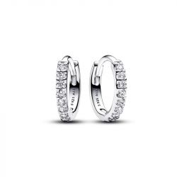 Boucles d'oreilles femme créoles pandora argent 925/1000 enveloppantes scintillantes 293015c01 - boucles-d-oreilles-femme - edora - 0