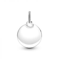 Pendentif  femme pandora argent 925/1000 plaque ronde gravable 398610c00
 - medailles - edora - 0