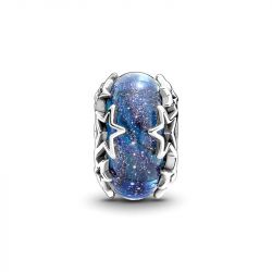 Charm pandora en verre de murano bleu galaxie & Étoile 790015c00
 - charms - edora - 2