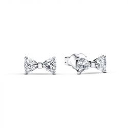 Boucles d'oreilles femme puces pandora argent 925/1000 nœud scintillant 293542c01 - puces - edora - 0