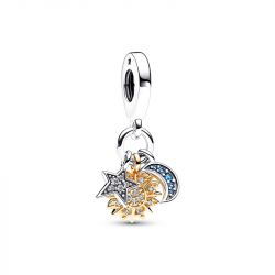 Charm pandora pendant triple céleste bimatière 762676c01
 - charms - edora - 0