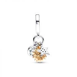 Charm pandora pendant triple céleste bimatière 762676c01
 - charms - edora - 2