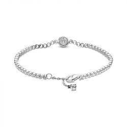 Bracelet femme pandora argent 925/1000 rivière halo scintillant 599416c01-18 - bracelets-femme - edora - 2