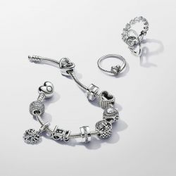 Bracelet femme pandora argent 925/1000 maille serpent fermoir cœur 590719-19 - bracelets-femme - edora - 3