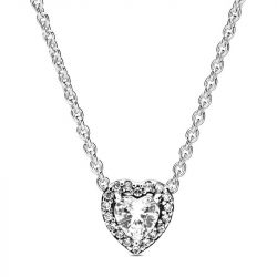 Collier femme pandora argent 925/1000 cœur surélevé 398425c01-45 - colliers-femme - edora - 0