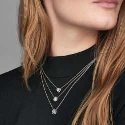 Collier femme pandora argent 925/1000 cœur surélevé 398425c01-45 - colliers-femme - edora - 1