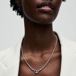 Collier femme chaîne pandora argent 925/1000 maille cloutée 392451c00-45 - colliers-femme - edora - 1