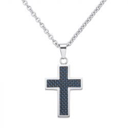 Collier homme phebus acier et carbone 75-0254 - colliers-homme - edora - 0