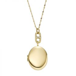 Collier femme fossil heritage locket collection acier doré jf04426710 - colliers-femme - edora - 0