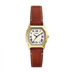 Montre femme fossil harlow à trois aiguilles en cuir marron es5364 - montres-femme - edora - 0