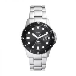 Montre homme fossil blue dive à trois aiguilles avec date, en acier inoxydable fs6032 - montres-homme - edora - 0