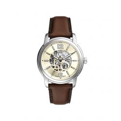 Montre homme fossil heritage automatique en cuir marron me3264 - montres-homme - edora - 0