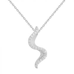 Collier Femme EDORA ARGENT 925/1000 Vague et Oxydes 70700921