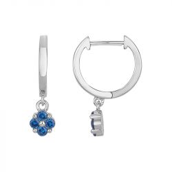 Boucles d'Oreilles Femme Créoles ARGENT 925/1000 et Spinelles Bleues EDO70400685