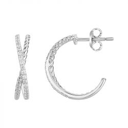 Boucles d'Oreilles Femme Créoles EDORA ARGENT 925/1000 et Oxydes 70400653