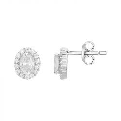 Boucles d'Oreilles Femme Puces EDORA ARGENT 925/1000 et Oxydes 70400615