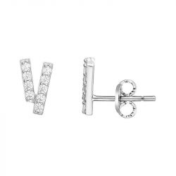 Boucles d'Oreilles Femme Puces EDORA ARGENT 925/1000 et Oxydes 70400633