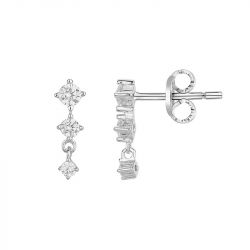 Boucles d'Oreilles Femme Puces EDORA ARGENT 925/1000 et Oxydes 70400662