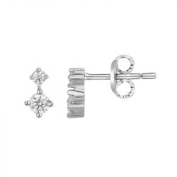 Boucles d'Oreilles Femme Puces EDORA ARGENT 925/1000 et Oxydes 70400663