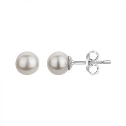 Boucles d'Oreilles Femme Puces EDORA ARGENT 925/1000 et Perles d'eau douce 70400381