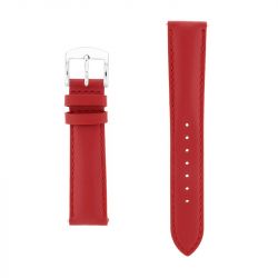 Bracelet Cuir Vachette satinée NEW YORK 18/16mm Rouge Couture T/T Doublure Vachette nubuckAnse D'Clic
