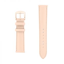 Bracelet Cuir Vachette satinée NEW YORK 18/16mm Rose poudré Couture T/T Doublure Vachette nubuckAnse D'Clic