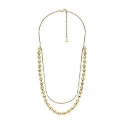 Collier femme fossil acier doré et perles all stacked up ja7248710 - colliers-femme - edora - 2