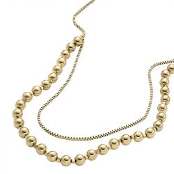 Collier femme fossil acier doré et perles all stacked up ja7248710 - colliers-femme - edora - 4