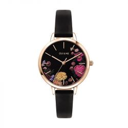 Montre Femme OUI&ME FLEURETTE Cuir Noir ME010258