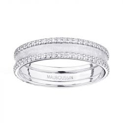 Bague femme mauboussin la vie parisienne or 750/1000 blanc et diamants ri1176wgdi - bagues-femmes - edora - 0