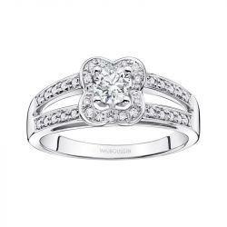 Bague femme solitaire mauboussin or 750/1000 blanc, chance of love n°3 ri0489wgdi - bagues-femmes - edora - 0