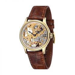 Montre homme automatique earnshaw bauer cuir marron es-8049-02 - montres-homme - edora - 0