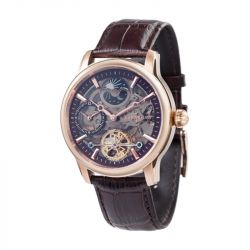 Montre homme automatique earnshaw longitude shadow cuir marron es-8063-06 - montres-homme - edora - 0