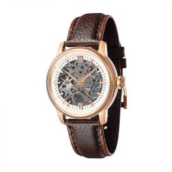 Montre homme automatique earnshaw cornwall cuir marron es-8110-04 - montres-homme - edora - 0